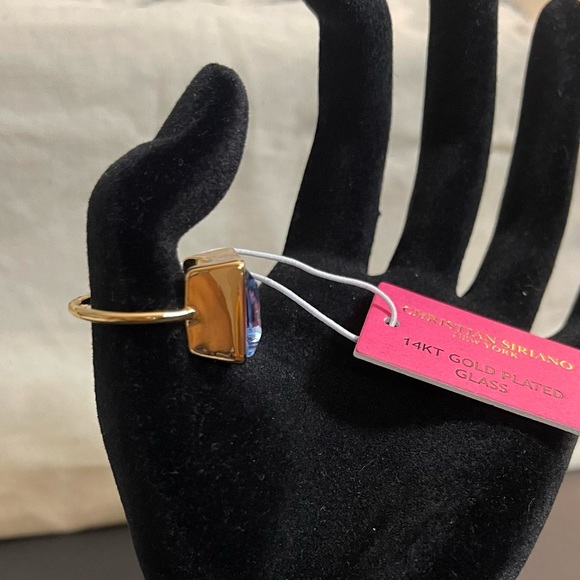 Christian Siriano 14k Gold Plated Ring in Light Blue Crystal Accent | Size 8 - Picture 5 of 14